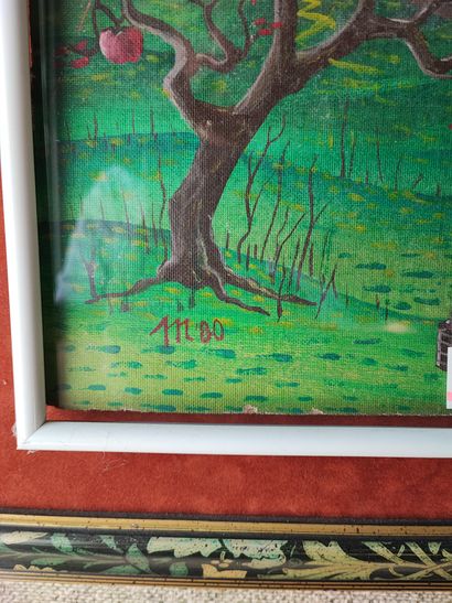 Naive school 
The gardener 
Oil on canvas...