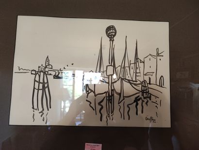 Ecole XXème
Vue de Venise 
Enviton dix dessins...