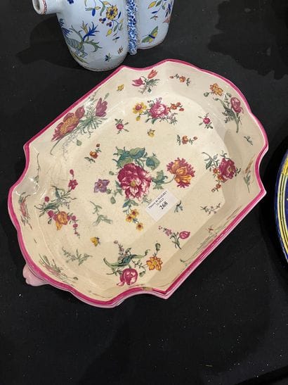 Lot including a rectangular dish decorated...