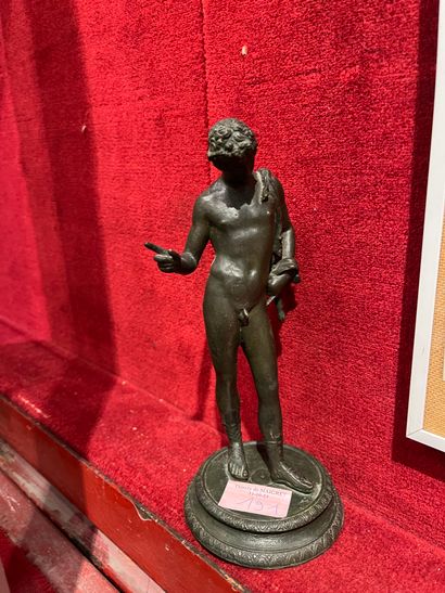 Ephèbe en bronze patiné. Vers 1900. Haut.:...