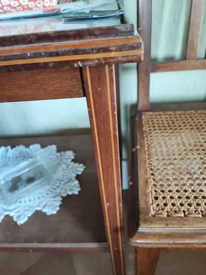 Set including a tea table, a magazine rack...