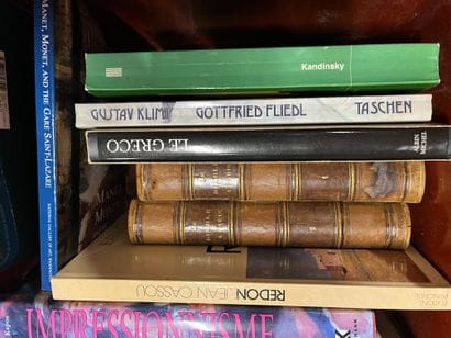 Two cases of art volumes including Van Eyck,...