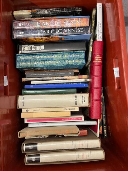 Two cases of art books, including Art of...