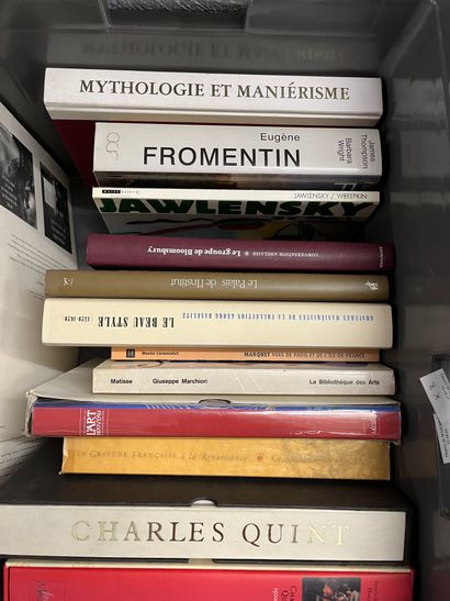Two cases of art volumes including Charles...