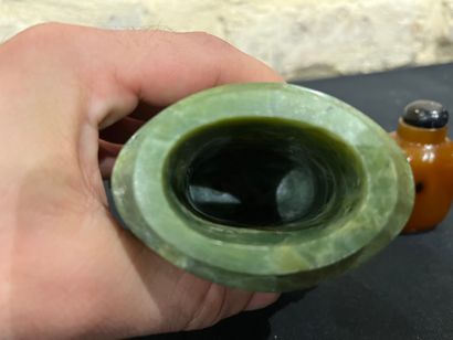 CHINA
Covered jadeiter vase with butterfly...