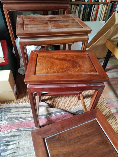 INDOCHINO work 
Four nesting tables in rosewood
scratches...