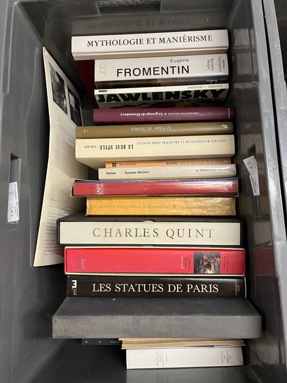 Two cases of art volumes including Charles...