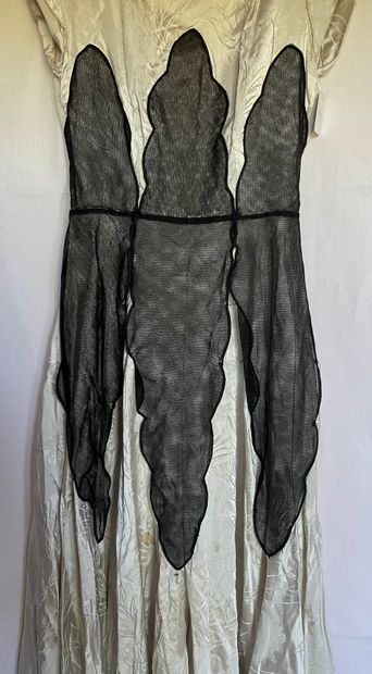 A Black silk and tulle ensemble with black...