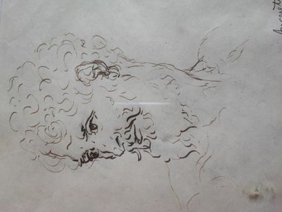 Louis Anquetin 
Tête de faune 
Plume signature...