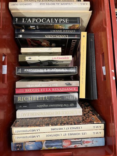 Two cases of art books, including Dali, Delacroix,...