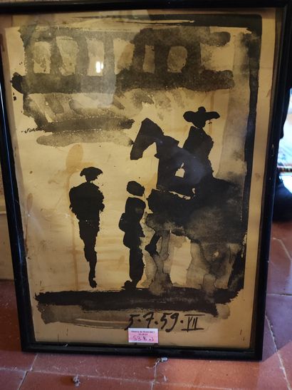 Set of 3 framed reproductions after Picasso:...