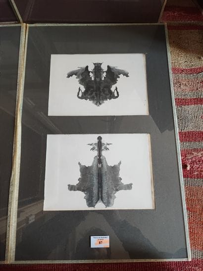 Lot de huit reproductions de Rorschach dans...