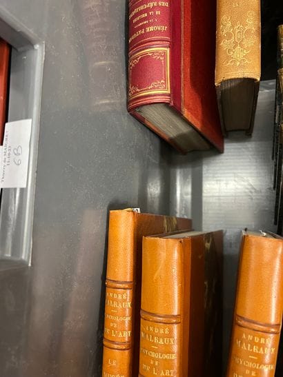 Two cases of bound volumes including Malraux,...