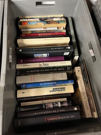 Two cases of art volumes including Symbolism,...