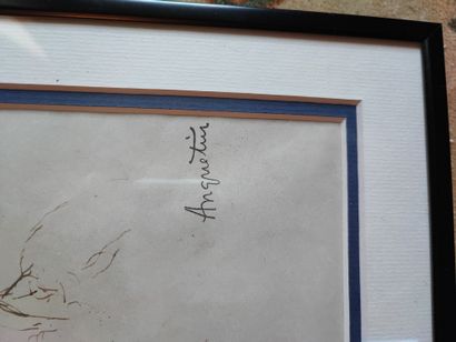 Louis Anquetin 
Tête de faune 
Plume signature...