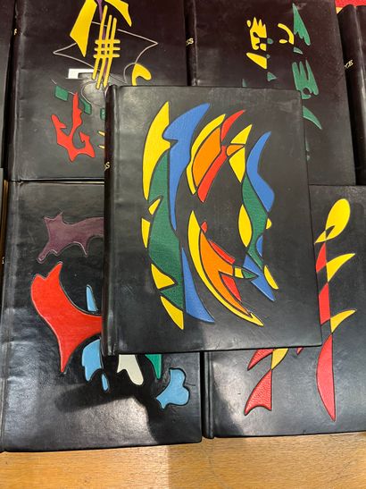 Series of 9 modern bindings. Stock collection....