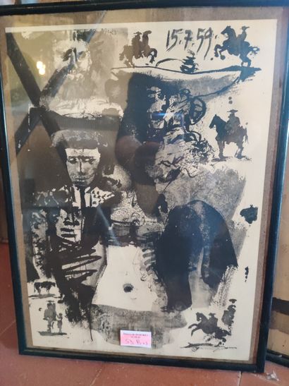 Set of 3 framed reproductions after Picasso:...