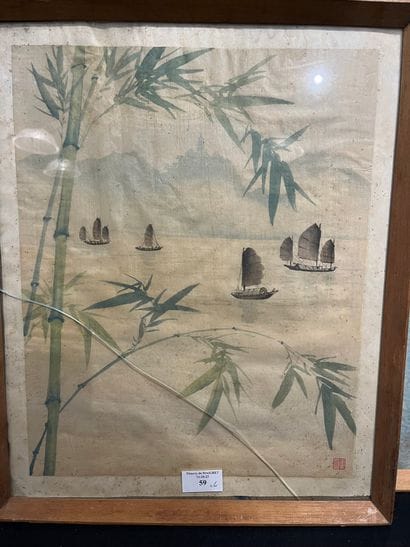 China or Southeast Asia
Lot of six framed...