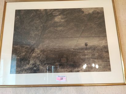Eugène POINTELIN
Paysages
Huit fusains 
Signés...