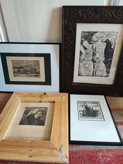 Lot d'encadrés (reproductions et estampes)...