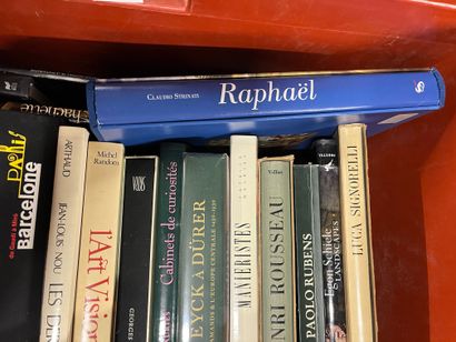 Two cases of art volumes including Van Eyck,...