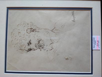 Louis Anquetin 
Tête de faune 
Plume signature...