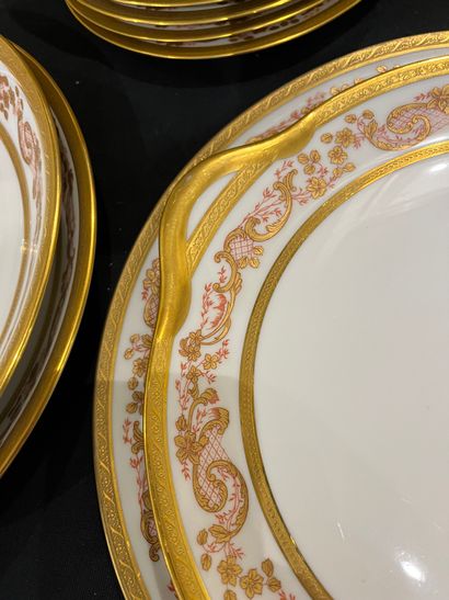 LPL LIMOGES France - Porcelain dinner service,...
