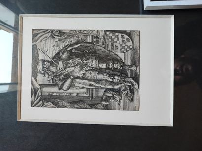 Lot of about 25 framed reproductions and...