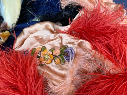 J -Lot of ostrich and bird feathers in various...