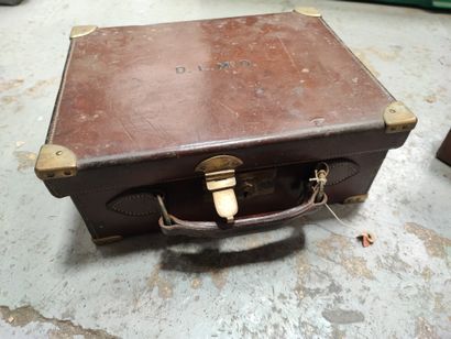 Leather cartridge case with four compartments,...