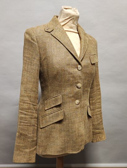 RALPH LAUREN. Women's jacket in beige linen,...