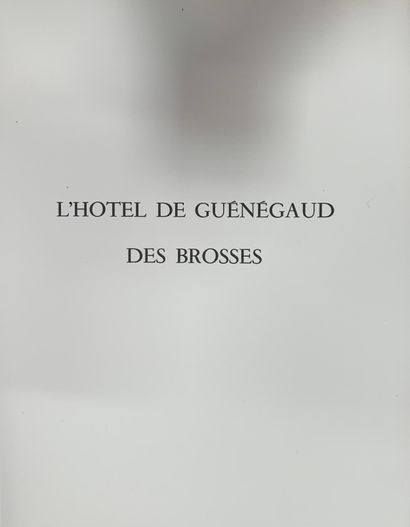 Jacqueline SOMMER. The Hôtel de Guénégaud...