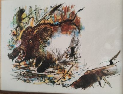Maurice PARENT. Wild boar. Woodcock. Mouflon....