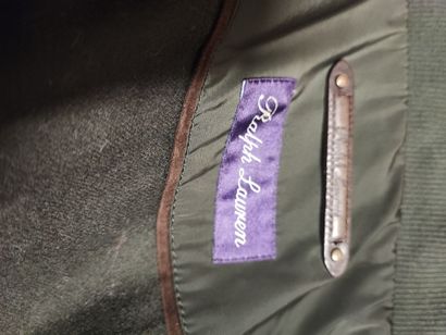 Khaki nylon parka with hood, 4 pockets, zip...