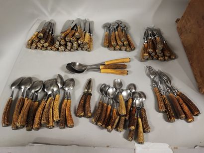 Set of cutlery, knife, soup spoons, dessert...