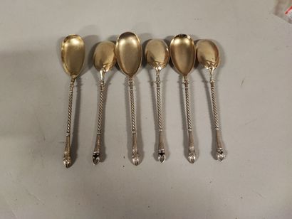 Six silver-plated and gilded metal ice-cream...