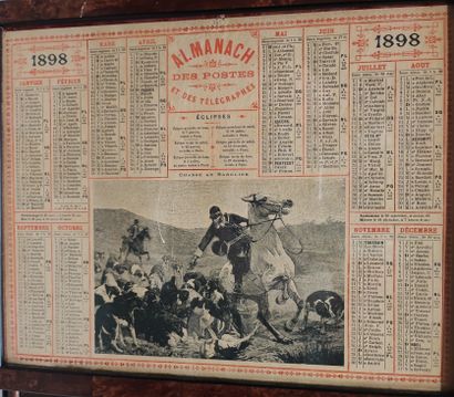 Le relais de chiens, Large OBERTHUR calendar...