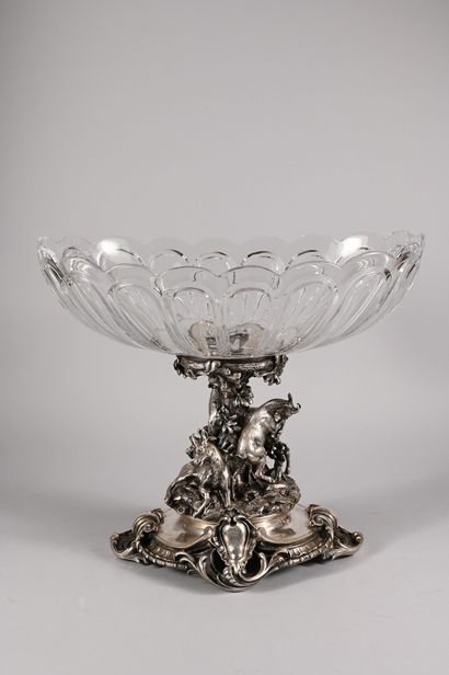 CHRISTOFLE. Silver-plated bronze centerpiece...