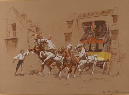 De MARCILHAC (Eugène Leliepvre). La Diligence...