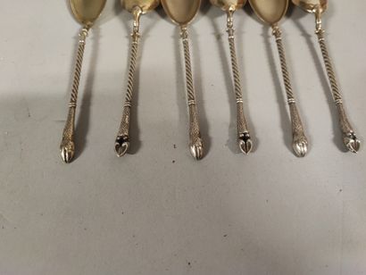 Six silver-plated and gilded metal ice-cream...
