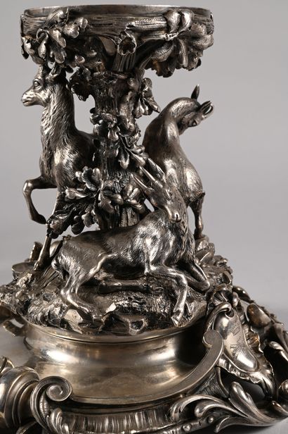 CHRISTOFLE. Silver-plated bronze centerpiece...