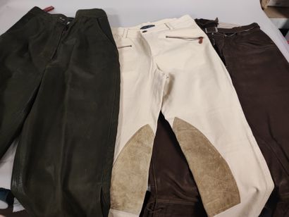 Set of 3 pairs of leather riding pants, one...