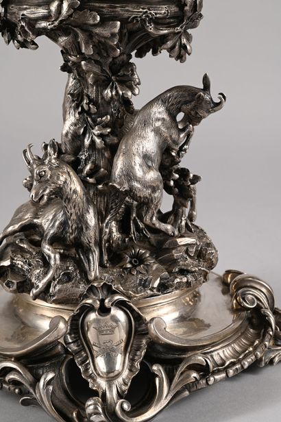 CHRISTOFLE. Silver-plated bronze centerpiece...