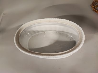 White porcelain boar terrine. Length: 24...