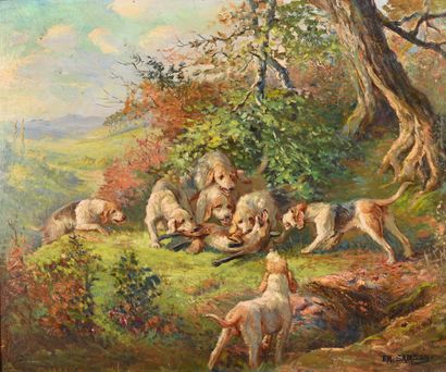 EM SAMSON (19th-20th century). Fox hunting....