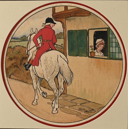Harry ELIOTT (1882-1959). La rencontre. Paire...