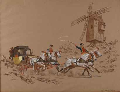 De MARCILHAC (Eugène Leliepvre). La Diligence...