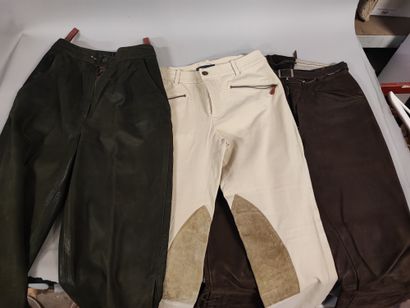Set of 3 pairs of leather riding pants, one...