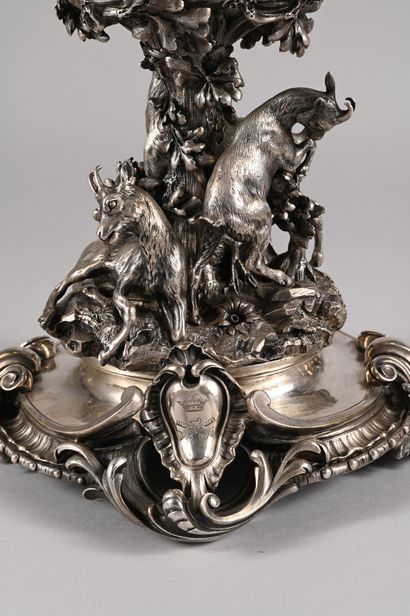 CHRISTOFLE. Silver-plated bronze centerpiece...