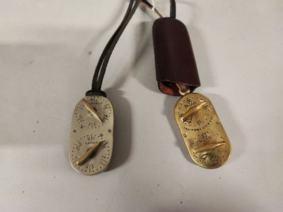 Two brass and nickel silver game counters....